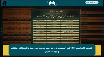 التقويم الدراسي 1447 في السعودية.. مواعيد جديدة للدراسة والإجازات أعلنتها وزارة التعليم